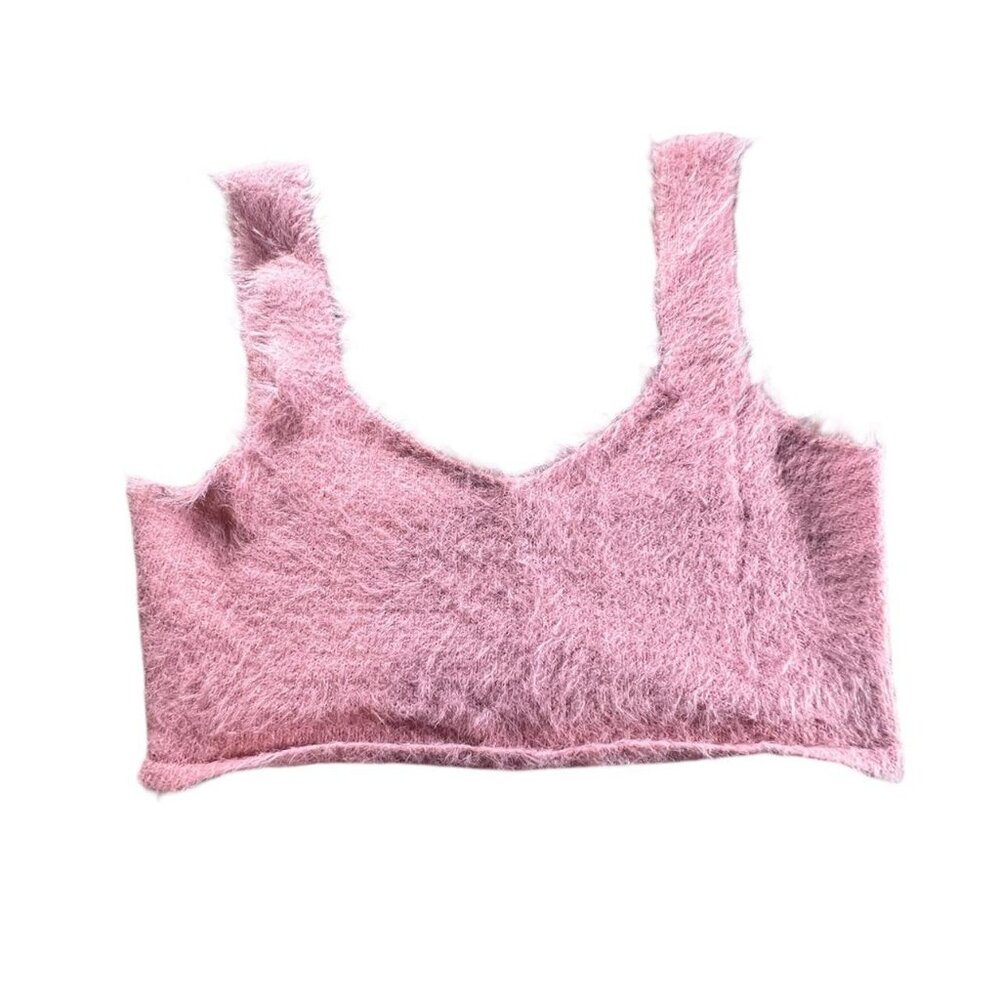 Love Toxic Japan Pink Faux Fur Crop Top
